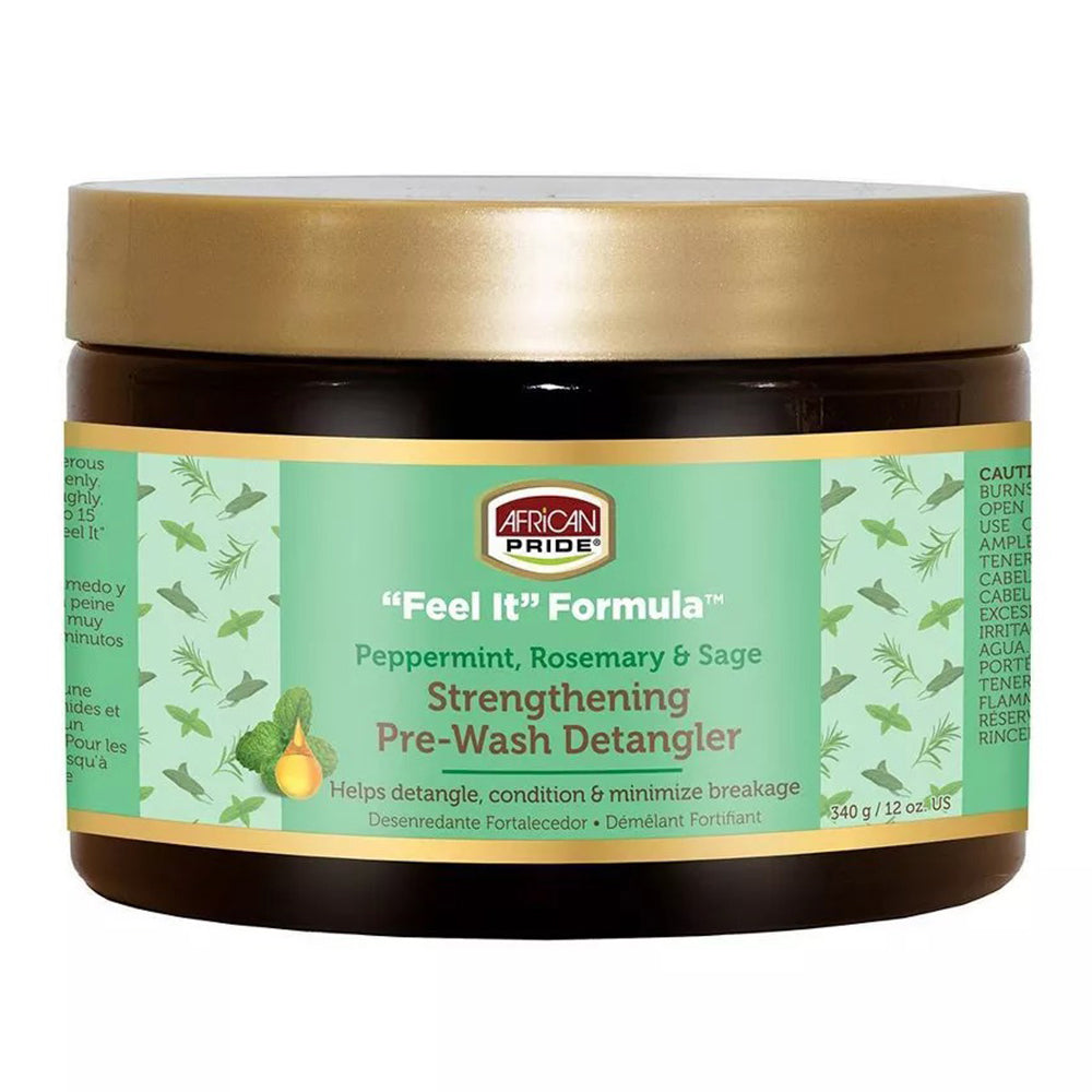 African Pride Feel It Detangler Peppermint Rosemary and Sage Strengthening Hair Cream 12Oz (340g)